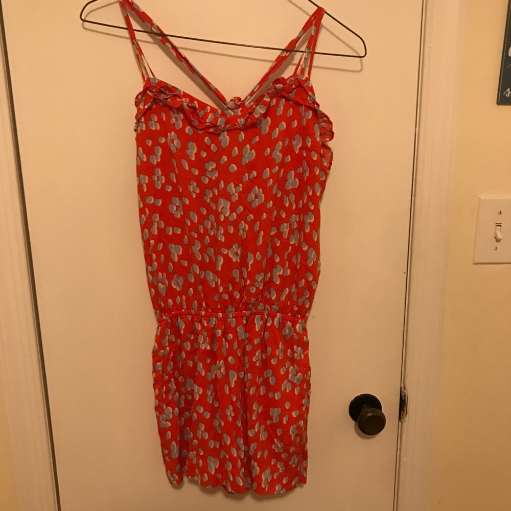 Orange and blue printed ROMPER